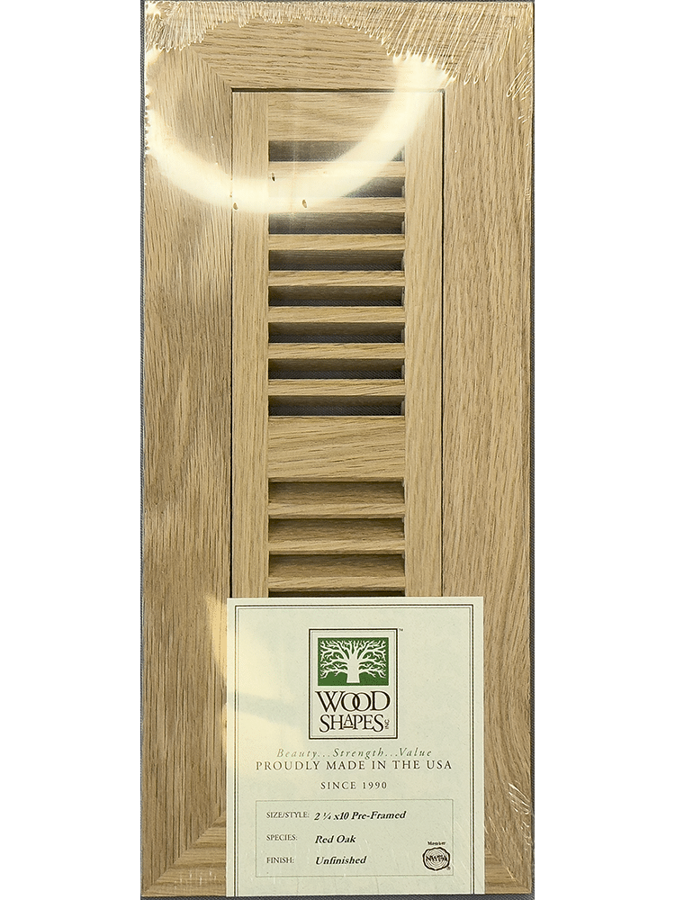 red oak 2x10 flush mount flooring vent