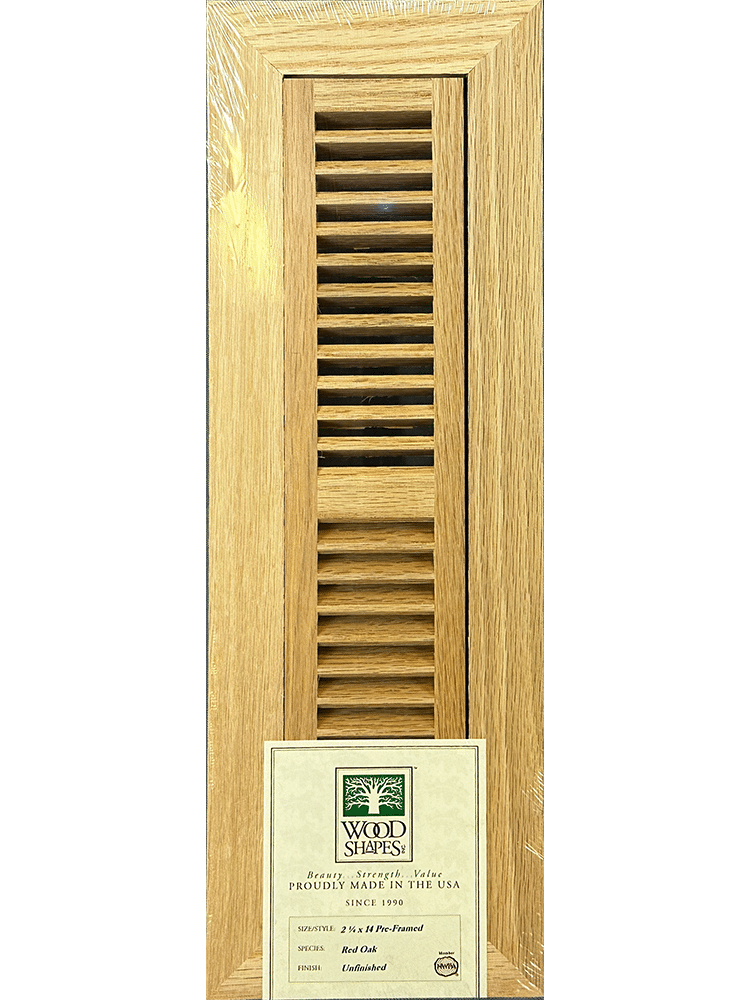 red oak 2x14 flush mount flooring vent