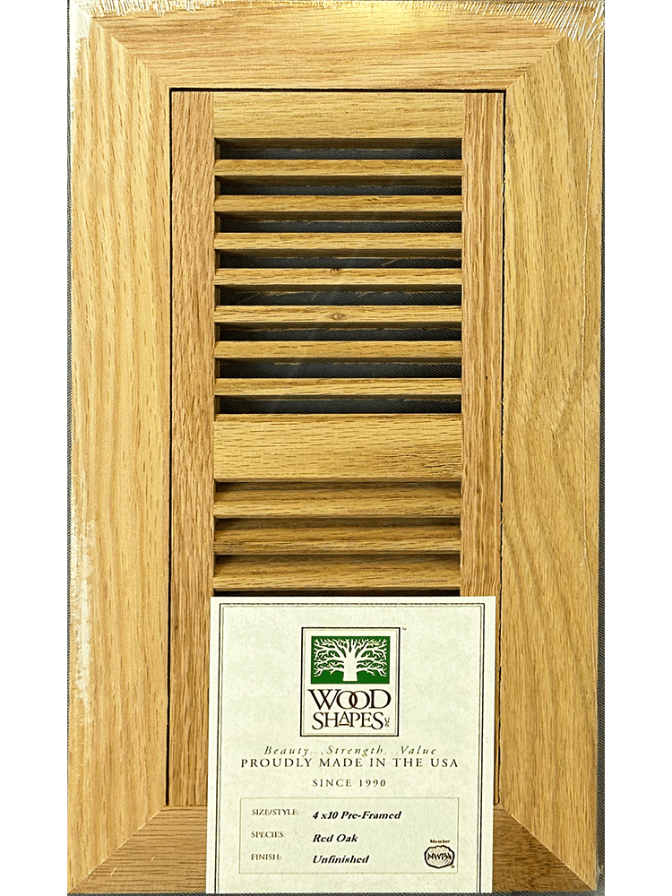 red oak 4x10 flush mount flooring vent
