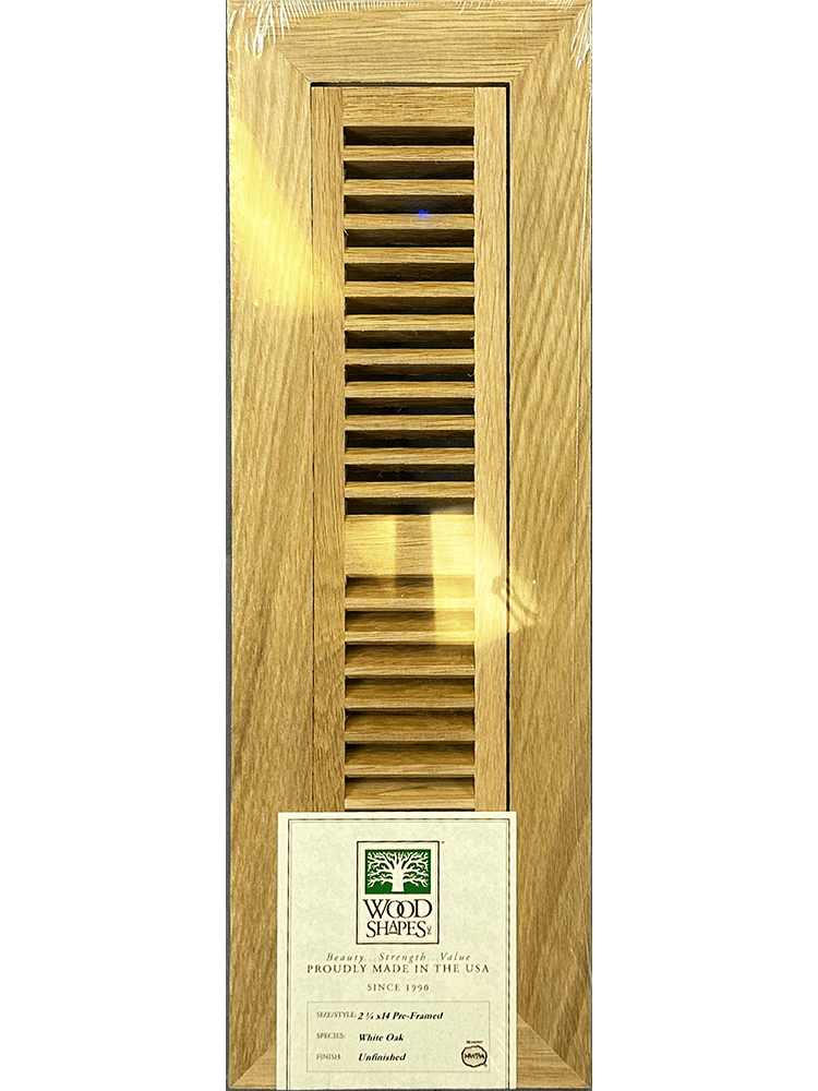 white oak 2x14 flush mount flooring vent