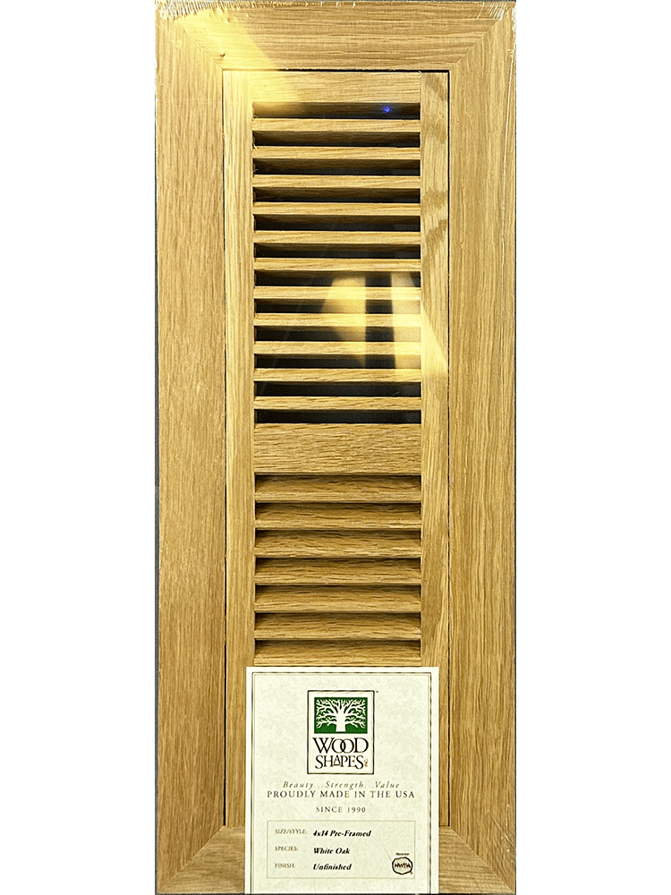 white oak 4x14 flush mount flooring vent