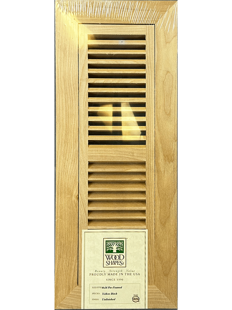 yellow birch 4x14 flush mount flooring vent