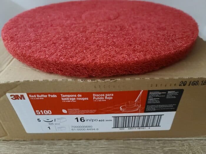 3m thick red scrubbing 16inch buffer pad scaled 1