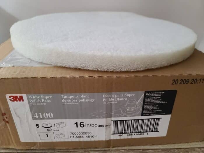 3m thick white 16inch buffer pad scaled 1