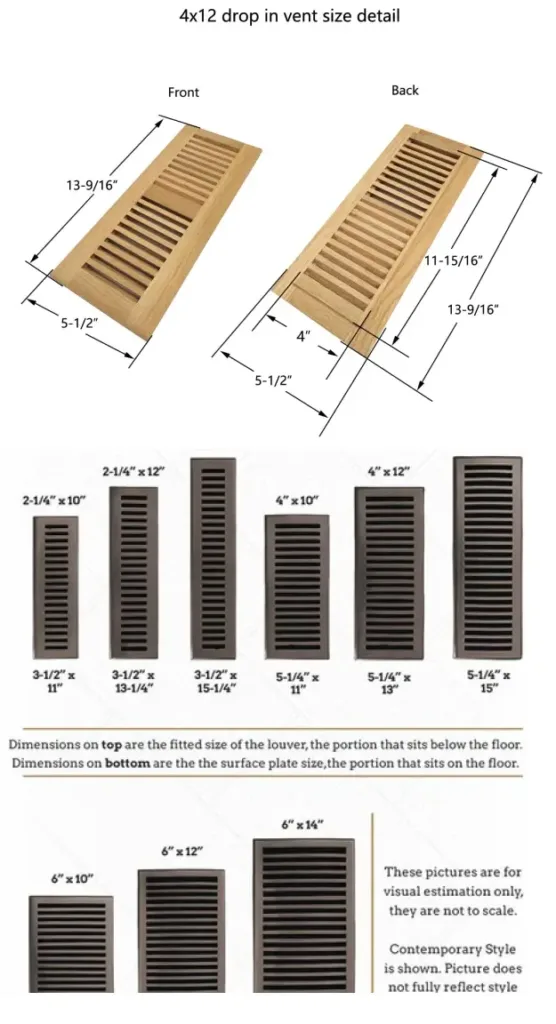 available vent sizes 1